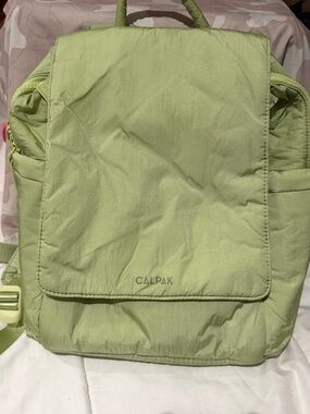 Calpak Light Green Nylon Flap diaper bag